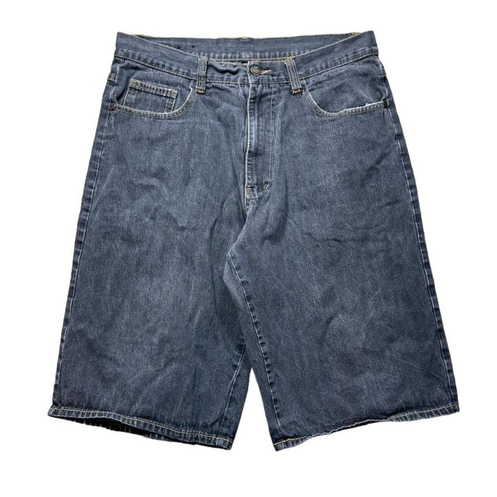 Vintage Y2K Karl Kani Gold Light Black Baggy Denim Jorts Shorts Fit Size 32 Rap‎